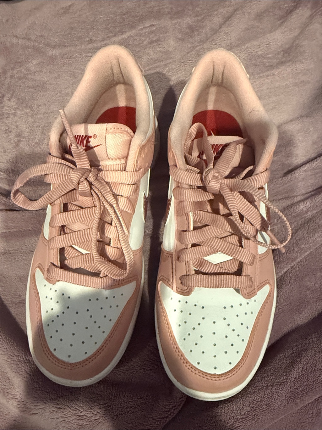 Nike Dunks Low-Top Sneakers In Pink And White